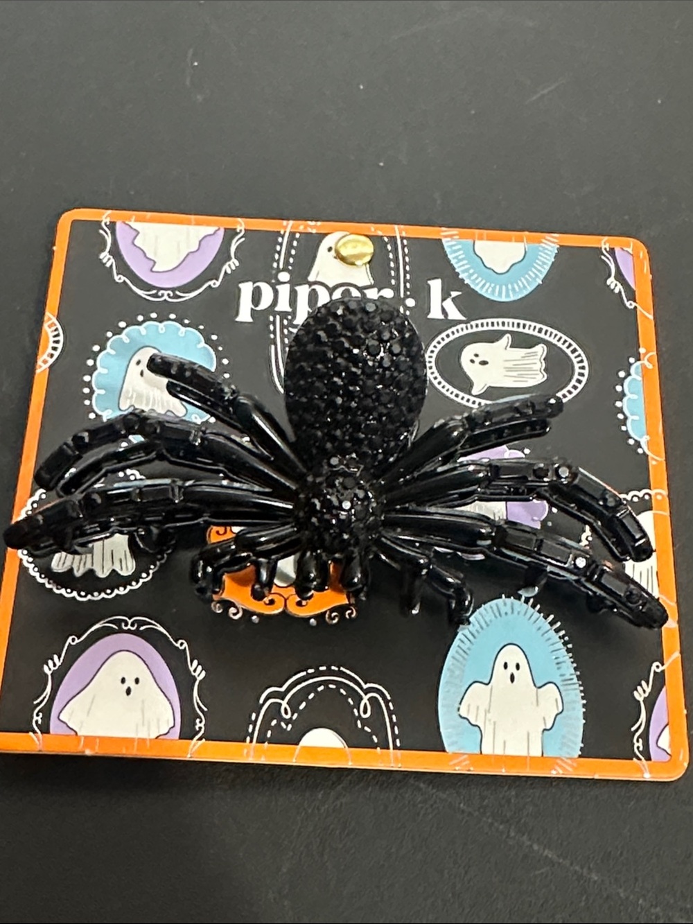 Piper K black spider metal hair clip